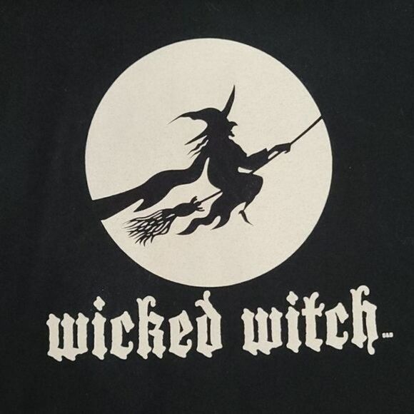 Vintage 90s Wicked Witch Halloween Black T-shirt - Picture 4 of 11
